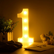 Load image into Gallery viewer, Luminous LED Letter Night Light Creative 26 English Alphabet Number Battery Lamp Romantic Wedding Party Decoration